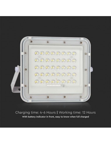 7840-Faro LED con Telecomando e Pannello Solare  Batteria sostituibile Cavo da m Colore Bianco  -7