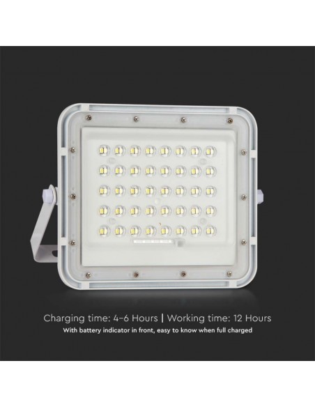 7841-Faro LED con Telecomando e Pannello Solare  Batteria sostituibile Cavo da m Colore Bianco  -7