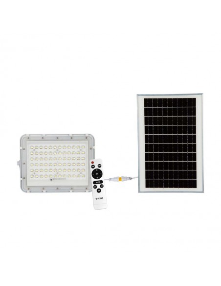 7843-Faro LED con Telecomando e Pannello Solare  Batteria sostituibile Cavo da m Colore Bianco  -1