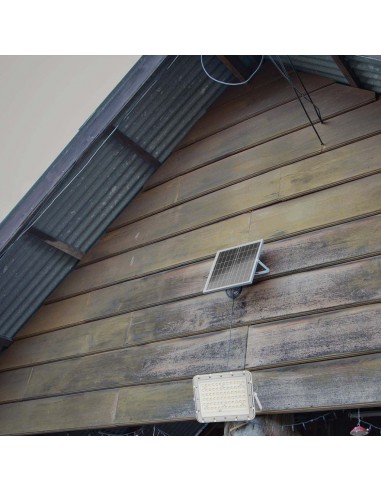 7843-Faro LED con Telecomando e Pannello Solare  Batteria sostituibile Cavo da m Colore Bianco  -4