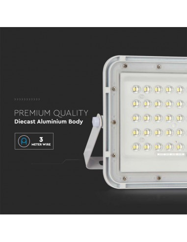 7844-Faro LED con Telecomando e Pannello Solare  Batteria sostituibile Cavo da m Colore Bianco  -5