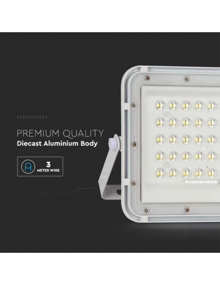 7844-Faro LED con Telecomando e Pannello Solare  Batteria sostituibile Cavo da m Colore Bianco  -5