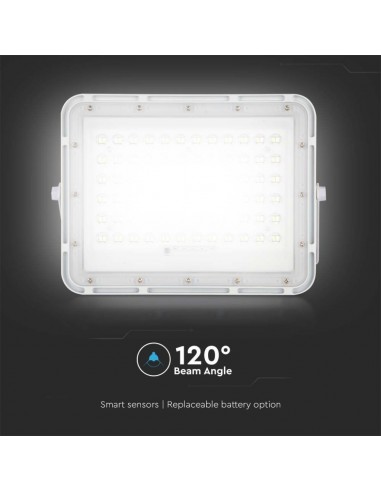 7844-Faro LED con Telecomando e Pannello Solare  Batteria sostituibile Cavo da m Colore Bianco  -7