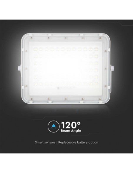 7844-Faro LED con Telecomando e Pannello Solare  Batteria sostituibile Cavo da m Colore Bianco  -7