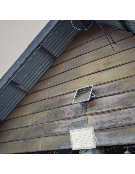 7845-Faro LED con Telecomando e Pannello Solare  Batteria sostituibile Cavo da m Colore Bianco -4