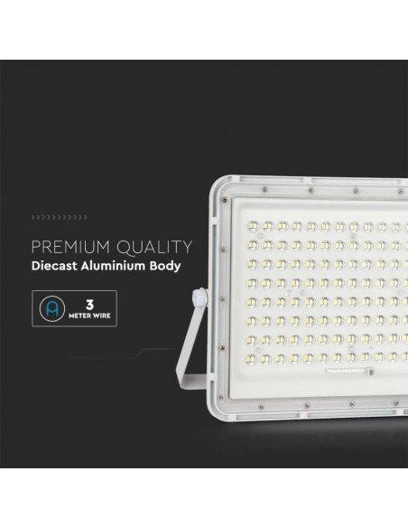 7845-Faro LED con Telecomando e Pannello Solare  Batteria sostituibile Cavo da m Colore Bianco -7