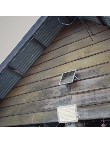 7846-Faro LED con Telecomando e Pannello Solare  Batteria sostituibile Cavo da m Colore Bianco -3