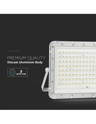 7846-Faro LED con Telecomando e Pannello Solare  Batteria sostituibile Cavo da m Colore Bianco -6