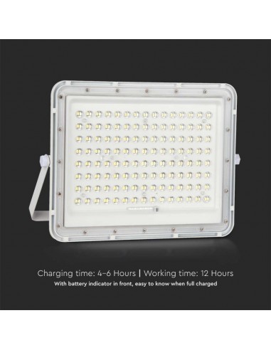 7846-Faro LED con Telecomando e Pannello Solare  Batteria sostituibile Cavo da m Colore Bianco -7