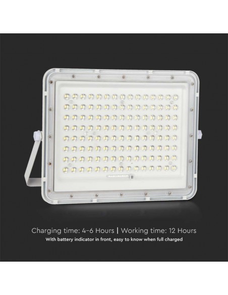 7846-Faro LED con Telecomando e Pannello Solare  Batteria sostituibile Cavo da m Colore Bianco -7