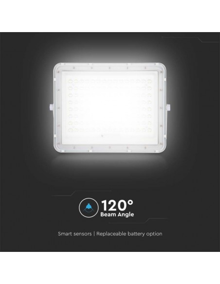 Faro LED con Telecomando e Pannello Solare 20W Batteria sostituibile Cavo da 3m Bianco 4000K