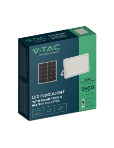 7847-Faro LED con Telecomando e Pannello Solare  Batteria sostituibile Cavo da m Colore Bianco -1 2