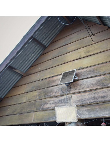 7847-Faro LED con Telecomando e Pannello Solare  Batteria sostituibile Cavo da m Colore Bianco -4