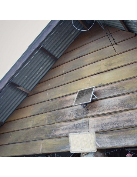 7848-Faro LED con Telecomando e Pannello Solare  Batteria sostituibile Cavo da m Colore Bianco -4