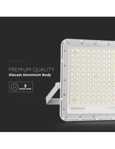 7848-Faro LED con Telecomando e Pannello Solare  Batteria sostituibile Cavo da m Colore Bianco -7