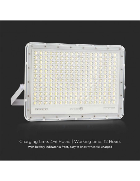 Faro LED con Telecomando e Pannello Solare 30W Batteria sostituibile Cavo da 3m Bianco 4000K