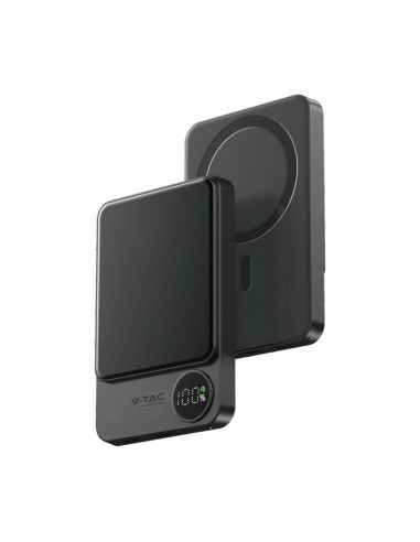 7849-Power Bank  mAh MagSafe Ultra Sottile mm in Lega di Alluminio Magnetico con Display e Ricarica Wireless Colore Grigio-5