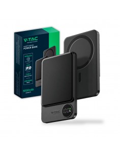 7850-Power Bank  mAh MagSafe Ultra Sottile mm in Lega di Alluminio Magnetico con Display e Ricarica Wireless Colore Grigio-1