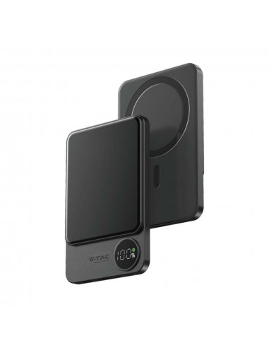 7850-Power Bank  mAh MagSafe Ultra Sottile mm in Lega di Alluminio Magnetico con Display e Ricarica Wireless Colore Grigio-5