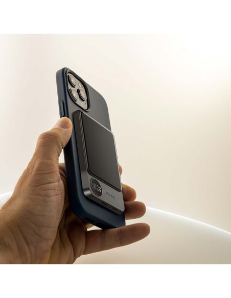 7850-Power Bank  mAh MagSafe Ultra Sottile mm in Lega di Alluminio Magnetico con Display e Ricarica Wireless Colore Grigio-6