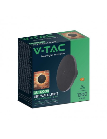 7853-Lampada LED da Muro Rotonda   Colore Nero in Dimmerabile -2