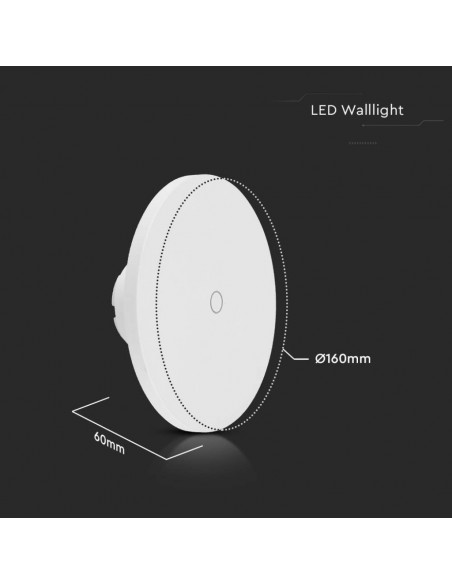 7854-Lampada LED da Muro Rotonda   Colore Bianco in Dimmerabile -3