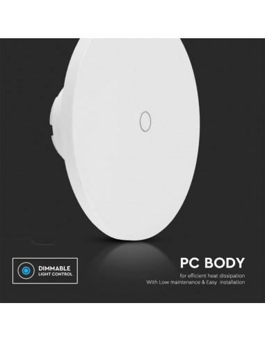 7854-Lampada LED da Muro Rotonda   Colore Bianco in Dimmerabile -7