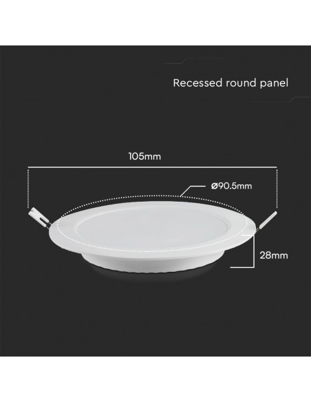 78571-Mini Pannello LED Chip Samsung  Rotondo da Incasso Compatibile con Foro -mm Colore Bianco -3