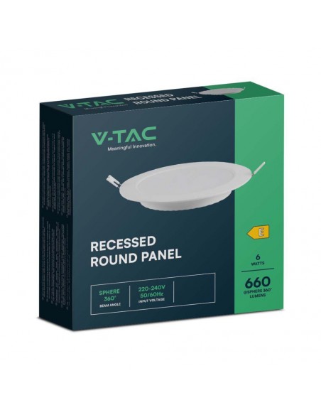 7860-Mini Pannello LED  LM/W Rotondo da Incasso Compatibile con Foro -mm Colore Bianco -2