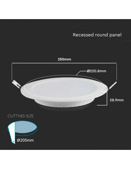 7865-Mini Pannello LED  Rotondo da Incasso Compatibile con Foro -mm Colore Bianco -3