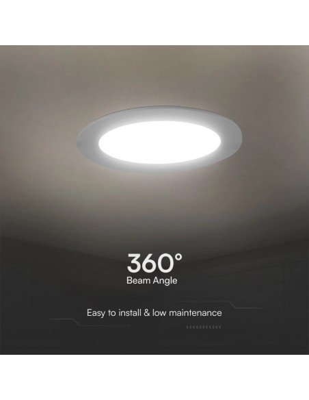 Mini Pannello LED Chip Samsung 18W Rotondo da Incasso Compatibile con Foro 200-205mm Bianco 6500K