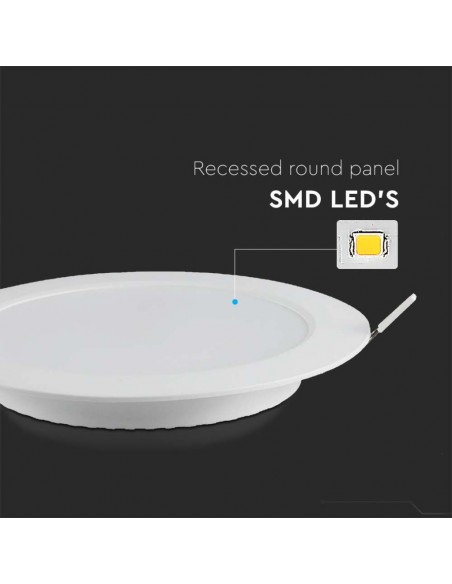 7869-Mini Pannello LED  LM/W Rotondo da Incasso Compatibile con Foro -mm Colore Bianco -7