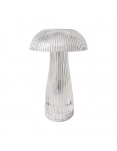 7894-Lampada LED da Tavolo  Colore Bianco Trasparente Ricaricabile con USB C Touch Dimmerabile in-1