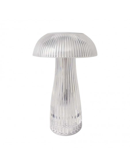 7894-Lampada LED da Tavolo  Colore Bianco Trasparente Ricaricabile con USB C Touch Dimmerabile in-1