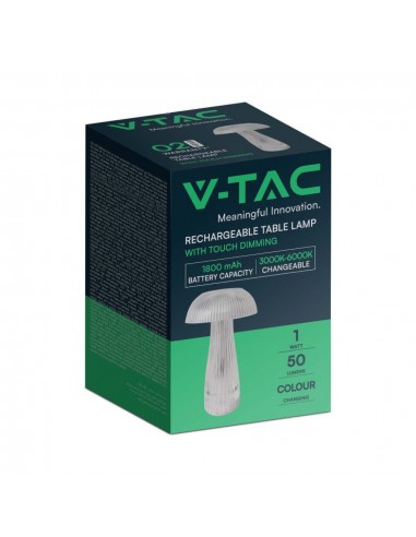 7894-Lampada LED da Tavolo  Colore Bianco Trasparente Ricaricabile con USB C Touch Dimmerabile in-2