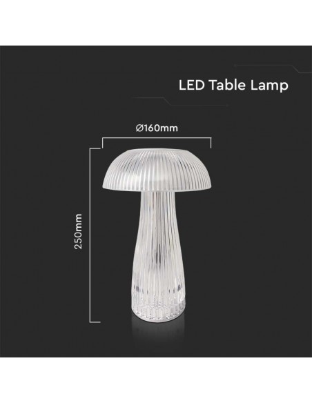7894-Lampada LED da Tavolo  Colore Bianco Trasparente Ricaricabile con USB C Touch Dimmerabile in-3