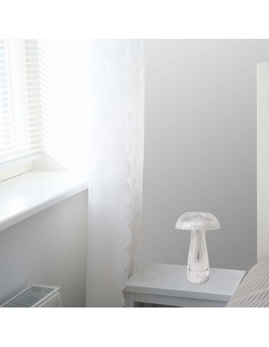 7894-Lampada LED da Tavolo  Colore Bianco Trasparente Ricaricabile con USB C Touch Dimmerabile in-5