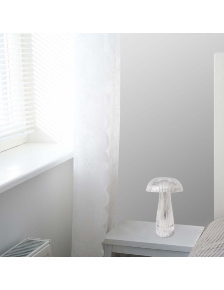 7894-Lampada LED da Tavolo  Colore Bianco Trasparente Ricaricabile con USB C Touch Dimmerabile in-5