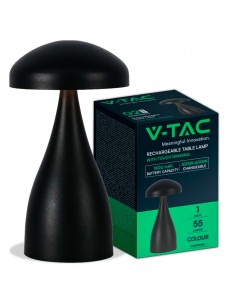 7895-Lampada LED da Tavolo  con Batteria mAh Ricaricabile USB C Colore Nero in Metallo Touch Dimmerabile in-1