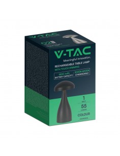 7895-Lampada LED da Tavolo  con Batteria mAh Ricaricabile USB C Colore Nero in Metallo Touch Dimmerabile in-1 2