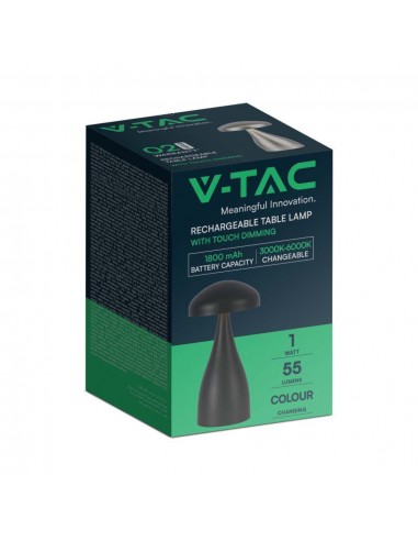 7895-Lampada LED da Tavolo  con Batteria mAh Ricaricabile USB C Colore Nero in Metallo Touch Dimmerabile in-2