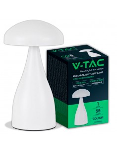 7896-Lampada LED da Tavolo  con Batteria mAh Ricaricabile USB C Colore Bianco in Metallo Touch Dimmerabile in-1