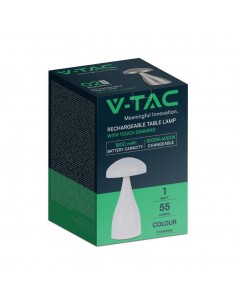 7896-Lampada LED da Tavolo  con Batteria mAh Ricaricabile USB C Colore Bianco in Metallo Touch Dimmerabile in-1 2