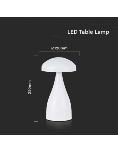 7896-Lampada LED da Tavolo  con Batteria mAh Ricaricabile USB C Colore Bianco in Metallo Touch Dimmerabile in-3