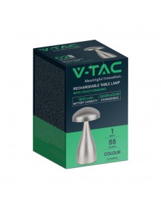 7897-Lampada LED da Tavolo  con Batteria mAh Ricaricabile USB C Colore Champagne in Metallo Touch Dimmerabile in-1 2