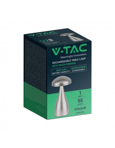 7897-Lampada LED da Tavolo  con Batteria mAh Ricaricabile USB C Colore Champagne in Metallo Touch Dimmerabile in-2