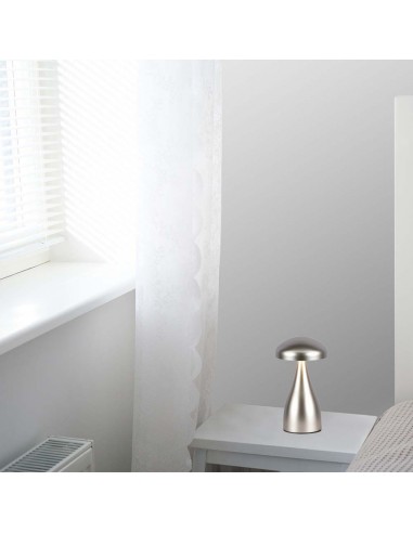 7897-Lampada LED da Tavolo  con Batteria mAh Ricaricabile USB C Colore Champagne in Metallo Touch Dimmerabile in-5
