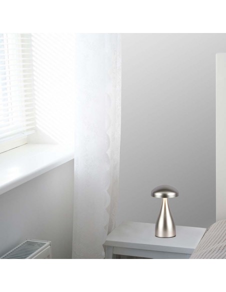 7897-Lampada LED da Tavolo  con Batteria mAh Ricaricabile USB C Colore Champagne in Metallo Touch Dimmerabile in-5