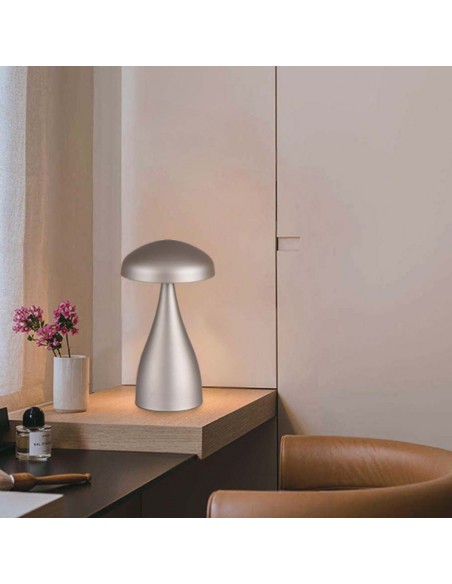 7897-Lampada LED da Tavolo  con Batteria mAh Ricaricabile USB C Colore Champagne in Metallo Touch Dimmerabile in-6