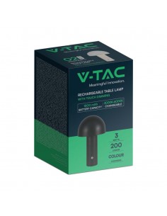 7898-Lampada LED da Tavolo  con Batteria mAh Ricaricabile USB C Colore Nero in Metallo Touch Dimmerabile in-1 2